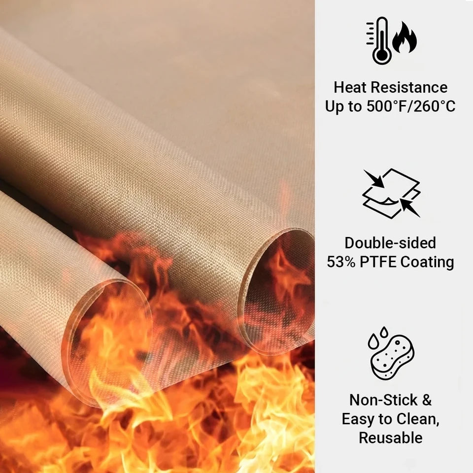 3 Pack PTFE Teflon Sheet for Heat Press Transfer Sheet Non Stick 40*60cm Heat Transfer Paper Reusable Heat Resistant Craft Mat
