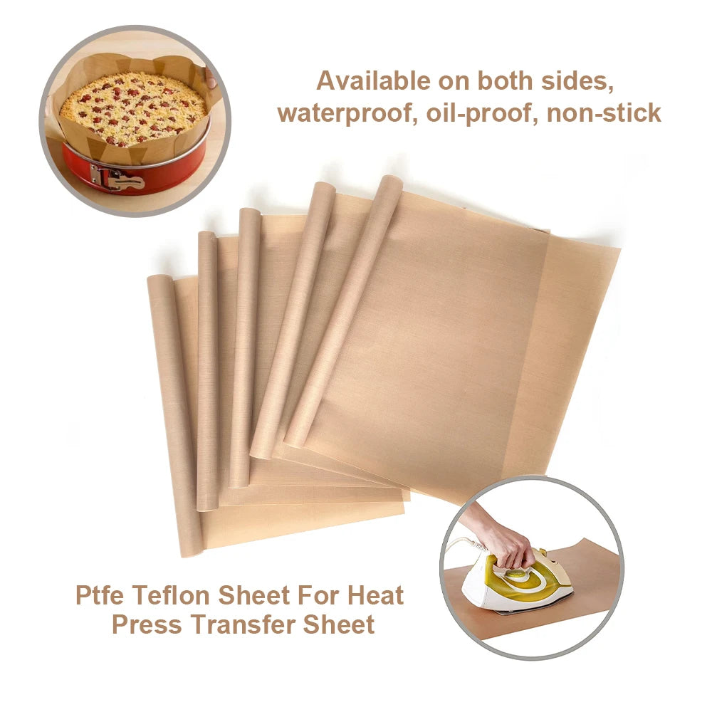 3 Pack PTFE Teflon Sheet for Heat Press Transfer Sheet Non Stick 40*60cm Heat Transfer Paper Reusable Heat Resistant Craft Mat