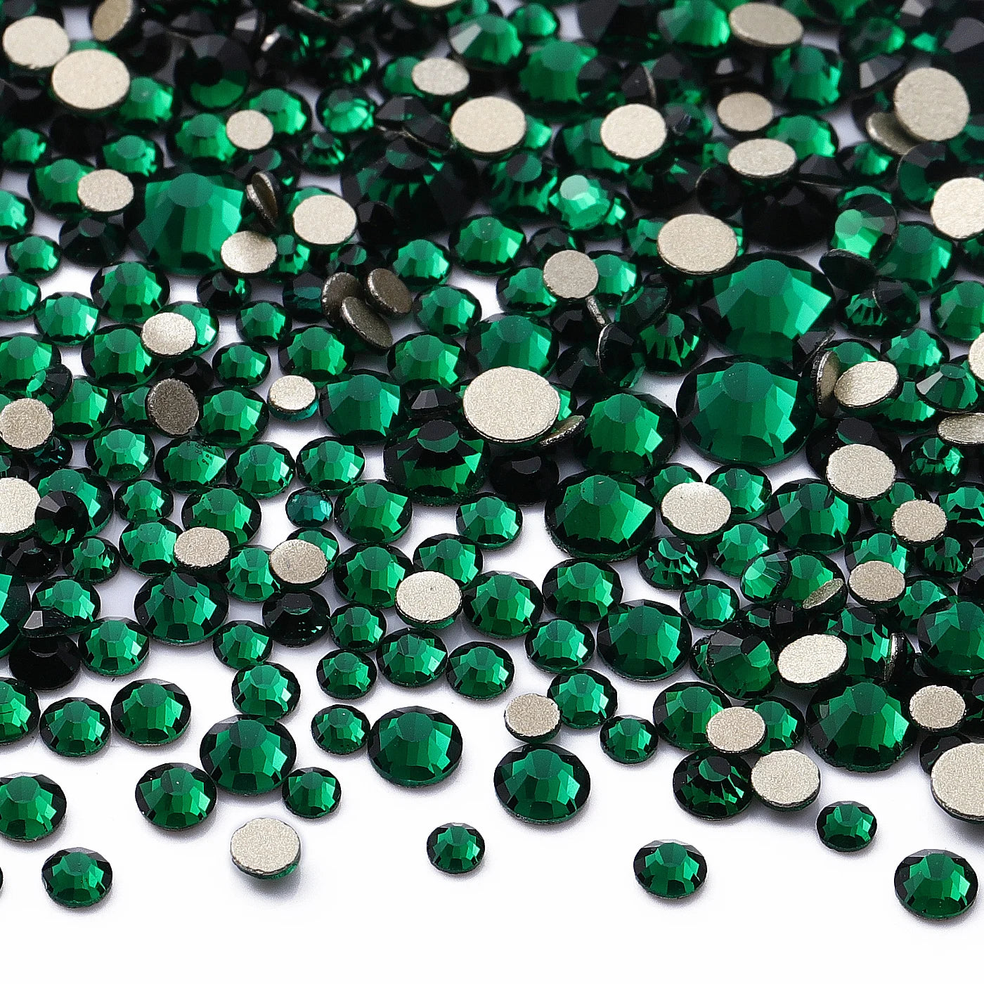 1440Pcs Mix Size SS3-SS20 Champagne Glass Flat Back Rhinestone Golden Shadow Glitter Non Hotfix Rhinestones for Nail Art Clothes