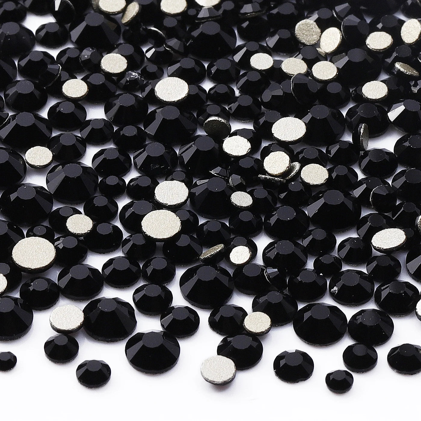 1440Pcs Mix Size SS3-SS20 Champagne Glass Flat Back Rhinestone Golden Shadow Glitter Non Hotfix Rhinestones for Nail Art Clothes