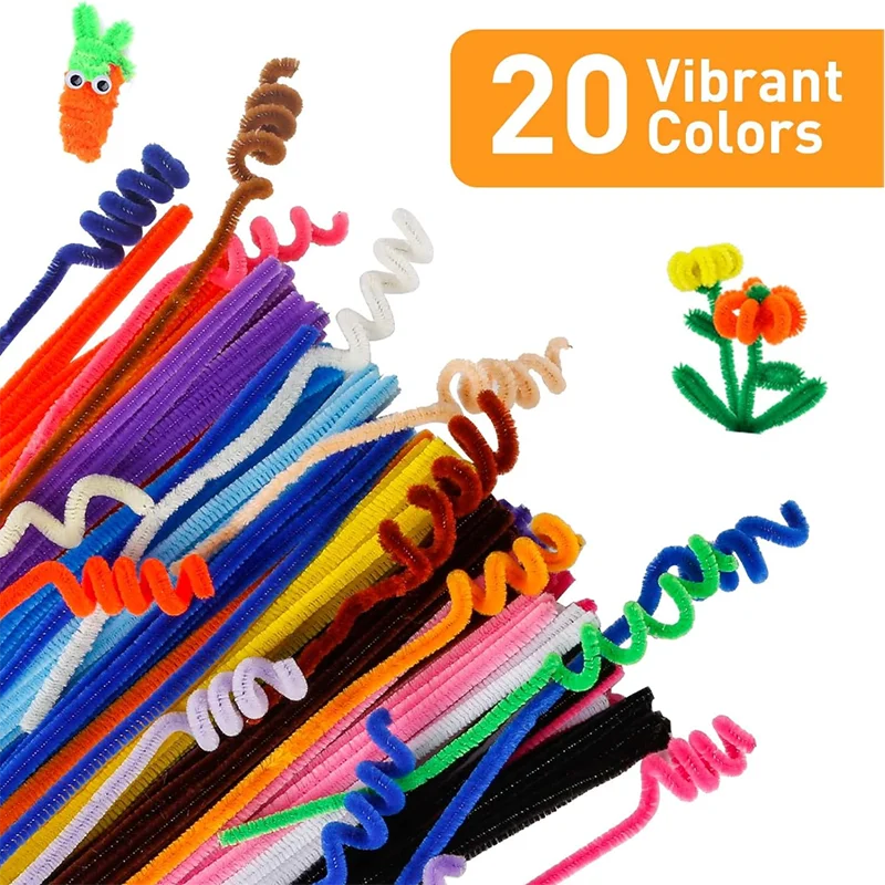 Chenille Stem Pipe Kids DIY Creative Toys Chenille Sticks Cleaners Kindergarten Educational Handmade Material Plush Strips