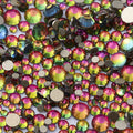 1440Pcs Mix Size SS3-SS20 Champagne Glass Flat Back Rhinestone Golden Shadow Glitter Non Hotfix Rhinestones for Nail Art Clothes