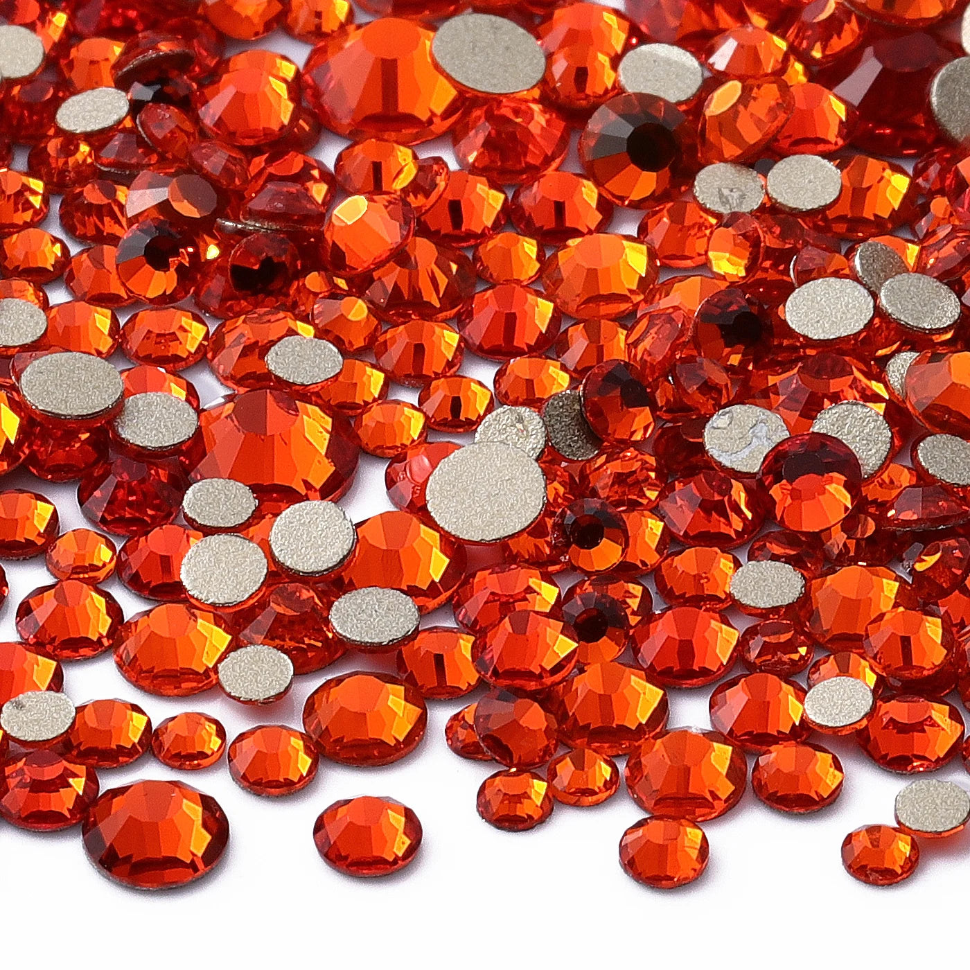 1440Pcs Mix Size SS3-SS20 Champagne Glass Flat Back Rhinestone Golden Shadow Glitter Non Hotfix Rhinestones for Nail Art Clothes