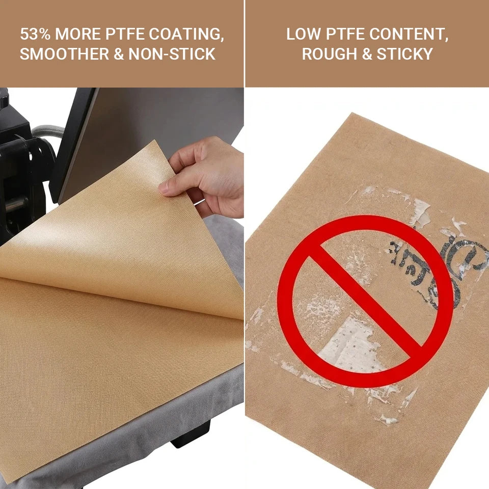 3 Pack PTFE Teflon Sheet for Heat Press Transfer Sheet Non Stick 40*60cm Heat Transfer Paper Reusable Heat Resistant Craft Mat