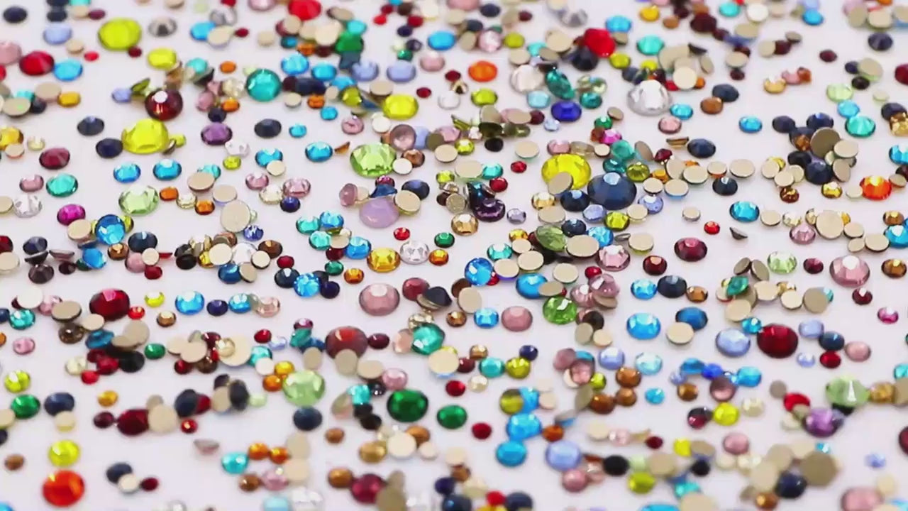 1440Pcs Mix Size SS3-SS20 Champagne Glass Flat Back Rhinestone Golden Shadow Glitter Non Hotfix Rhinestones for Nail Art Clothes