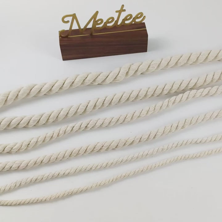 2/5/10M Beige 5-20mm Braid Macrame Cord 3 Shares Cotton Rope Twisted Ropes Thread Decorative String Bag Clothes Home Lace Sewing